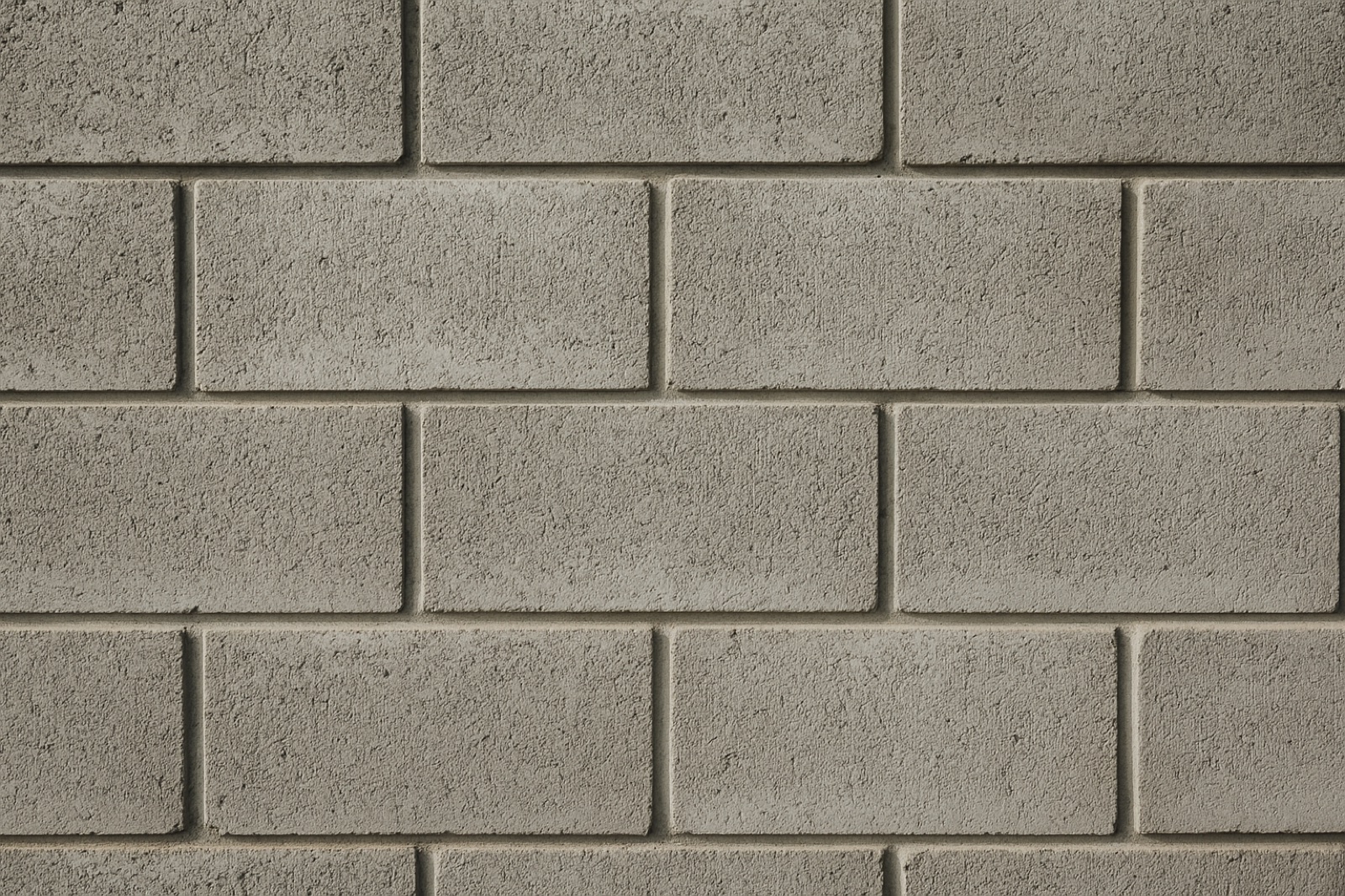 Parede de blocos de concreto aparentes com juntas uniformes e acabamento industrial